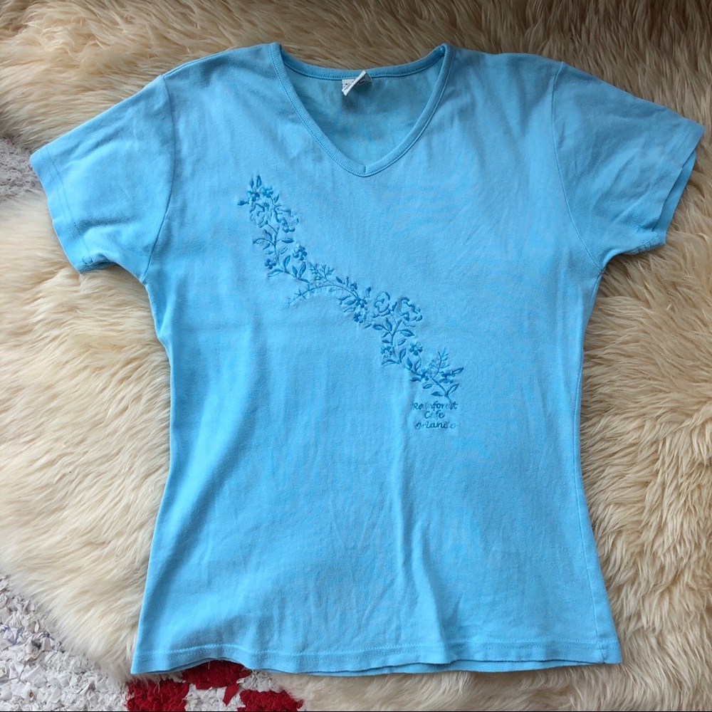 Vintage “souvenir tee” embroidered extra fine rib